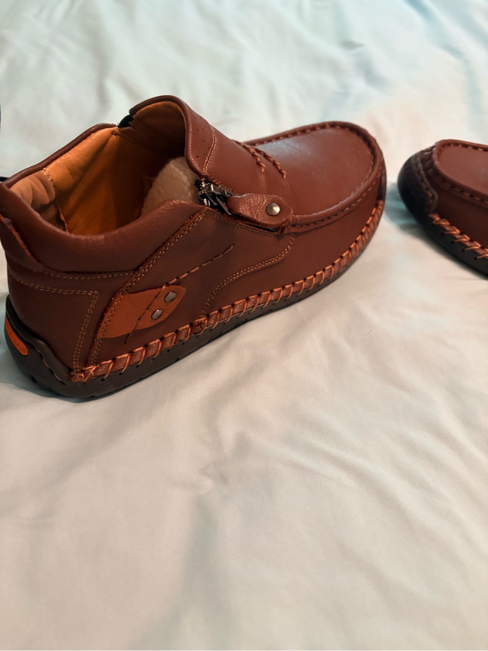 Men's Casual Brown Leather Slip-On Shoes